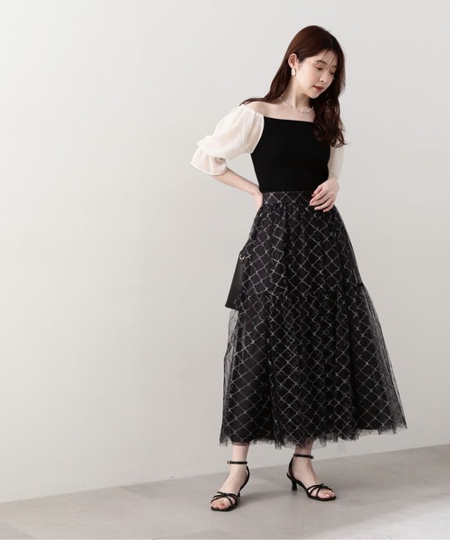 プロポーションボディドレッシング　レースアップチュールスカート プロポーションボディドレッシング PROPORTION BODY DRESSING