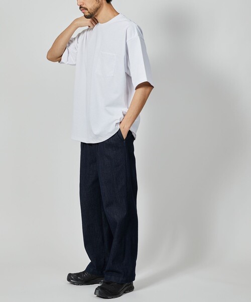 FREAK'S STORE（フリークスストア）の「FREAK’S STORE/フリークスストア AIRDRY 7.7オンス ビックシルエット クルーネック ポケットTシャツ/エアドライ/吸水速乾（Tシャツ/カットソー・メンズ・グレイッシュベージュ/チャコール/その他1/ブラック/ホワイト・SMALL/MEDIUM/LARGE）」の12枚目の写真