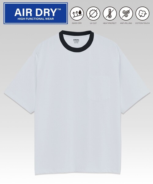 FREAK'S STORE（フリークスストア）の「FREAK’S STORE/フリークスストア AIRDRY 7.7オンス ビックシルエット クルーネック ポケットTシャツ/エアドライ/吸水速乾（Tシャツ/カットソー・メンズ・グレイッシュベージュ/チャコール/その他1/ブラック/ホワイト・SMALL/MEDIUM/LARGE）」の6枚目の写真