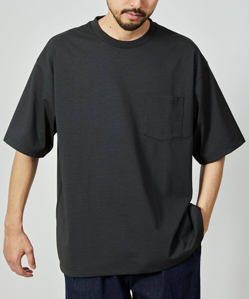 FREAK'S STORE（フリークスストア）の「FREAK’S STORE/フリークスストア AIRDRY 7.7オンス ビックシルエット クルーネック ポケットTシャツ/エアドライ/吸水速乾（Tシャツ/カットソー・メンズ・グレイッシュベージュ/チャコール/その他1/ブラック/ホワイト・SMALL/MEDIUM/LARGE）」の10枚目の写真