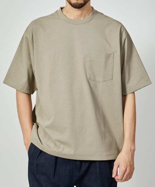FREAK'S STORE（フリークスストア）の「FREAK’S STORE/フリークスストア AIRDRY 7.7オンス ビックシルエット クルーネック ポケットTシャツ/エアドライ/吸水速乾（Tシャツ/カットソー・メンズ・グレイッシュベージュ/チャコール/その他1/ブラック/ホワイト・SMALL/MEDIUM/LARGE）」の20枚目の写真