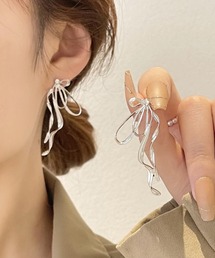 蝶々リボンピアス