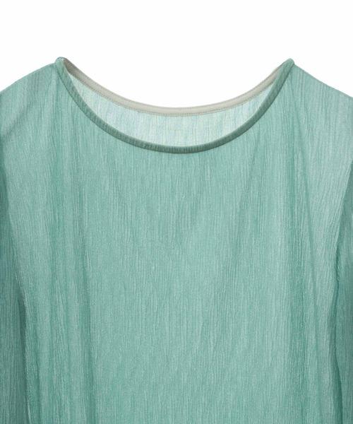 31 Sons de mode(トランテアン ソン ドゥ モード)の「シアーメロートップス(Tシャツ/カットソー・レディース・オレンジ/ライトグレー/グリーン/クリーム・36)」の6枚目の写真