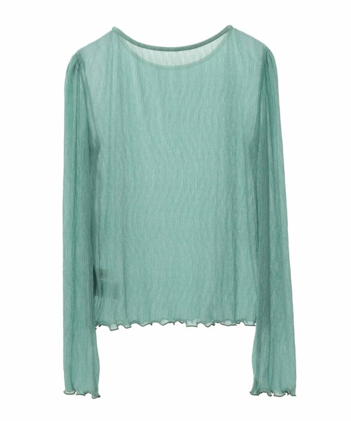 31 Sons de mode(トランテアン ソン ドゥ モード)の「シアーメロートップス(Tシャツ/カットソー・レディース・オレンジ/ライトグレー/グリーン/クリーム・36)」の10枚目の写真