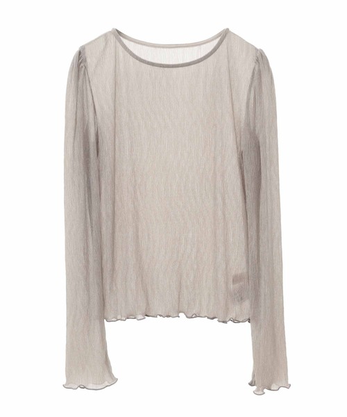 31 Sons de mode(トランテアン ソン ドゥ モード)の「シアーメロートップス(Tシャツ/カットソー・レディース・オレンジ/ライトグレー/グリーン/クリーム・36)」の5枚目の写真