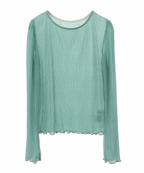 31 Sons de mode(トランテアン ソン ドゥ モード)の「シアーメロートップス(Tシャツ/カットソー・レディース・オレンジ/ライトグレー/グリーン/クリーム・36)」の13枚目の写真