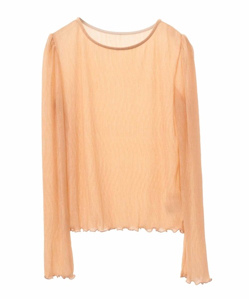 31 Sons de mode(トランテアン ソン ドゥ モード)の「シアーメロートップス(Tシャツ/カットソー・レディース・オレンジ/ライトグレー/グリーン/クリーム・36)」の12枚目の写真