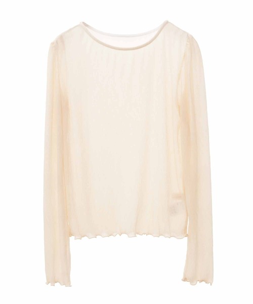 31 Sons de mode(トランテアン ソン ドゥ モード)の「シアーメロートップス(Tシャツ/カットソー・レディース・オレンジ/ライトグレー/グリーン/クリーム・36)」の11枚目の写真