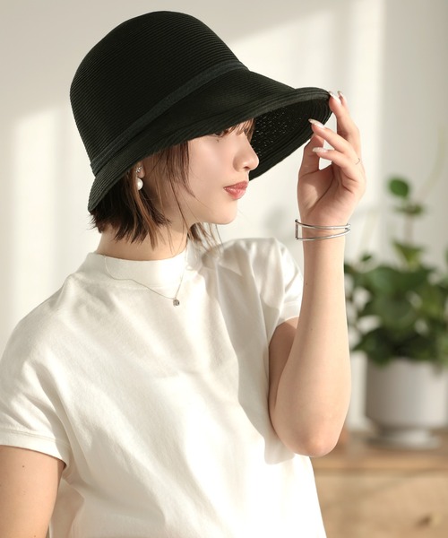 Little＆More（リトルアンドモア）の「【サイズ選べる】麦わら帽子 あご紐付（ハット・レディース・ライトグレー/カーキ/ベージュ/チョコ/ブラック/ライトピンク・M/L）」の19枚目の写真