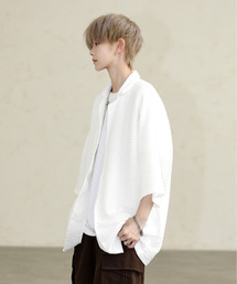 EFFECTION（エフェクション）の「【neos】ルーズシルエット エンボス ボーダー オープンカラー ハーフスリーブ シャツ（シャツ/ブラウス）」