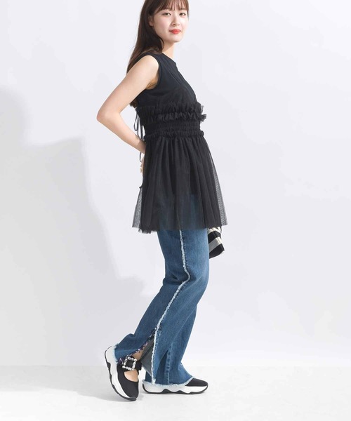 PICCIN PERLA(ピッチンペルラ)の「チュールキャミソール(キャミソール・レディース・ブラック・M)」の17枚目の写真