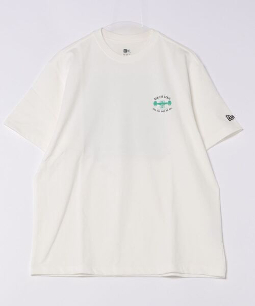 半袖Tシャツ★ニューエラ★CAPS ON THE スケートボード IVORY セール】ニューエラ 韓国企画 半袖Tシャツ スケートボード（T