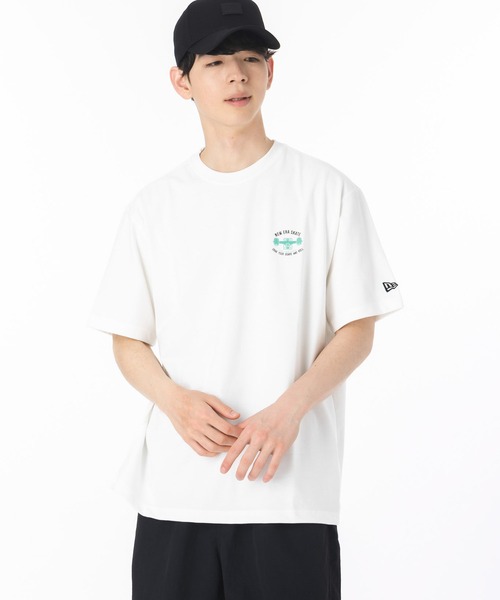 半袖Tシャツ★ニューエラ★CAPS ON THE スケートボード IVORY セール】ニューエラ 韓国企画 半袖Tシャツ スケートボード(T