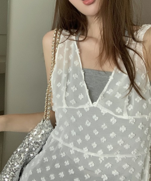 Sibra(シブラ)の「チュールワンピース(ワンピース・レディース・ブラック/アイボリー/ホワイト・M)」の5枚目の写真