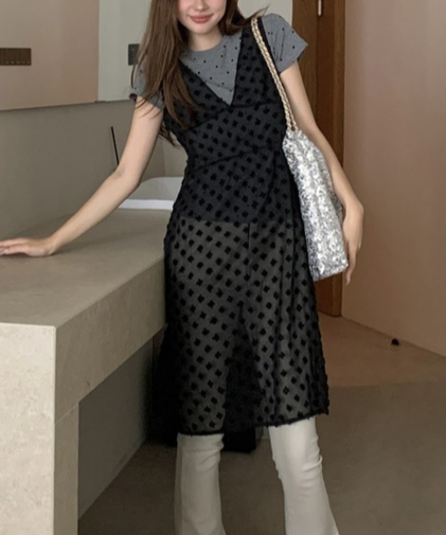 Sibra(シブラ)の「チュールワンピース(ワンピース・レディース・ブラック/アイボリー/ホワイト・M)」の18枚目の写真