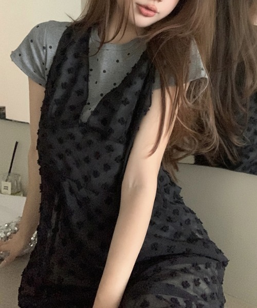 Sibra(シブラ)の「チュールワンピース(ワンピース・レディース・ブラック/アイボリー/ホワイト・M)」の20枚目の写真