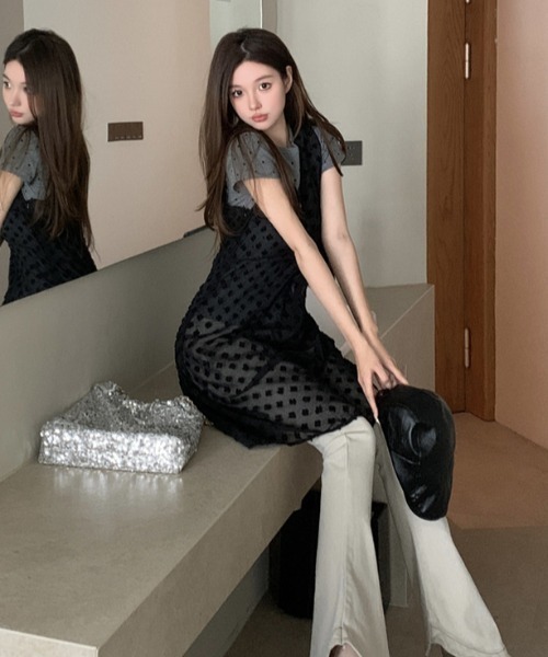 Sibra(シブラ)の「チュールワンピース(ワンピース・レディース・ブラック/アイボリー/ホワイト・M)」の22枚目の写真