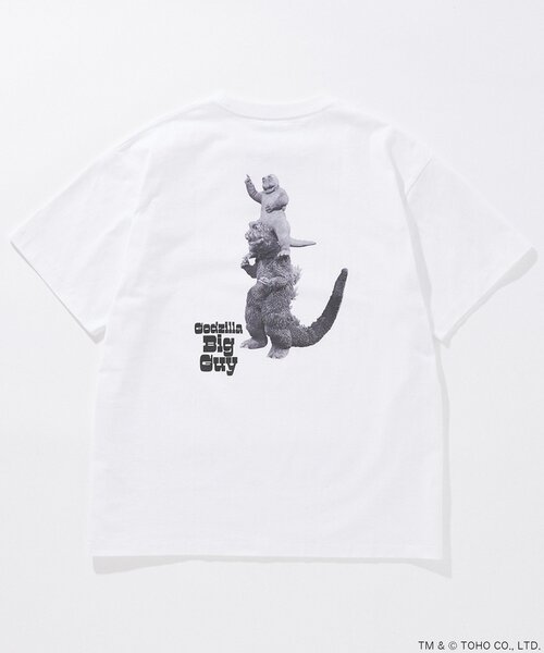 JOURNAL STANDARD（ジャーナルスタンダード）の「CHAMPION / JS GODZILLA 70th PRINT TEE（Tシャツ/カットソー・メンズ・ブラック系その他/ライトホワイト/ホワイト/ホワイト系その他/ブラック×ブラック/オフホワイト/グレー/チャコールグレー/スミクロ/ホワイト×ホワイト/ブラック・MEDIUM/LARGE/X-LARGE）」の3枚目の写真