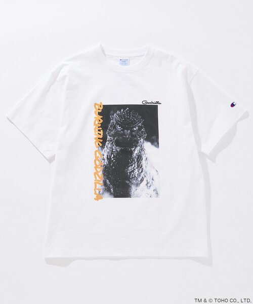 JOURNAL STANDARD（ジャーナルスタンダード）の「CHAMPION / JS GODZILLA 70th PRINT TEE（Tシャツ/カットソー・メンズ・ブラック系その他/ライトホワイト/ホワイト/ホワイト系その他/ブラック×ブラック/オフホワイト/グレー/チャコールグレー/スミクロ/ホワイト×ホワイト/ブラック・MEDIUM/LARGE/X-LARGE）」の4枚目の写真