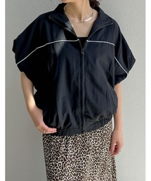 Re:EDIT | パイピングバイカラーフレンチスリーブブルゾン(ブルゾン)
