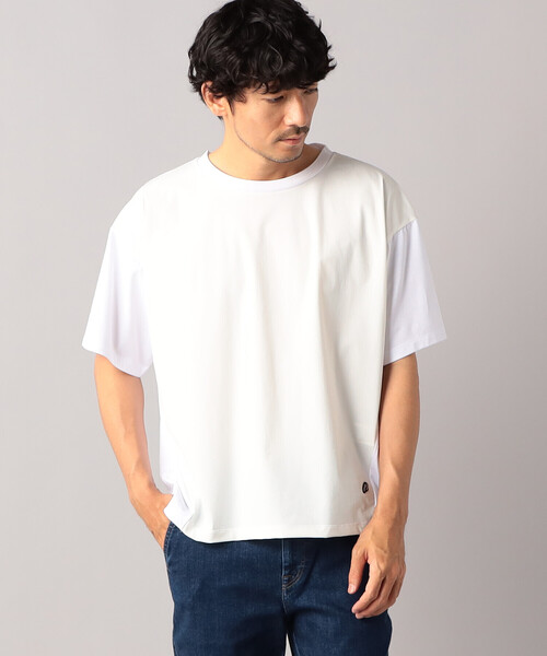 β MEN(ベータメン)の「ワンポイントβロゴ 切り替えTシャツ(Tシャツ/カットソー・メンズ・ライトグレー/ホワイト/ネイビー・M/L)」の2枚目の写真