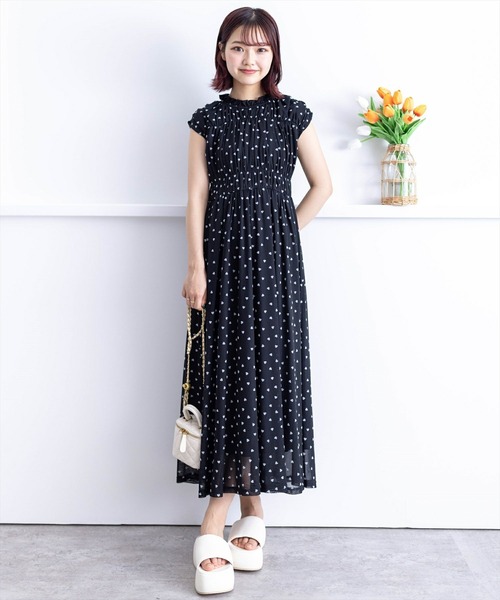yori ヨリ　2024ss ドットフロッキーフレアジレとTシャツセット yori ヨリ 2024ss ドットフロッキーフレアジレとTシャツセット