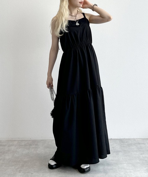 w closet(ダブルクローゼット)の「【2WAY】リボンキャミワンピース(ワンピース・レディース・ブラック/ワインレッド/レッド系その他・FREE)」の9枚目の写真