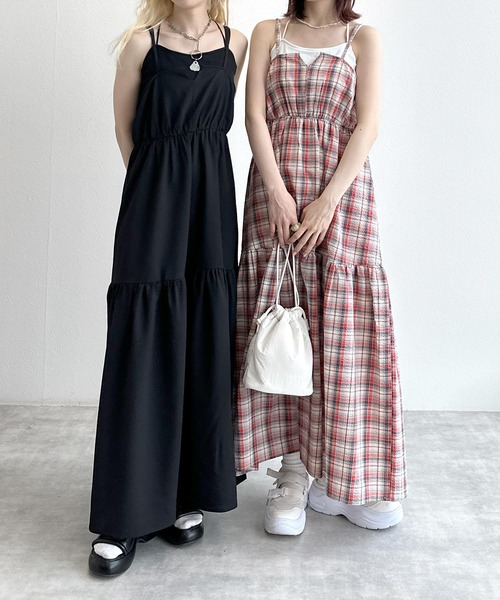 w closet(ダブルクローゼット)の「【2WAY】リボンキャミワンピース(ワンピース・レディース・ブラック/ワインレッド/レッド系その他・FREE)」の11枚目の写真