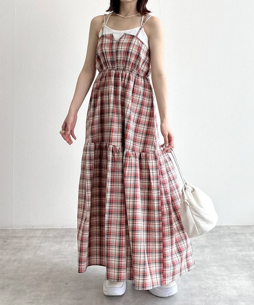 w closet(ダブルクローゼット)の「【2WAY】リボンキャミワンピース(ワンピース・レディース・ブラック/ワインレッド/レッド系その他・FREE)」の12枚目の写真