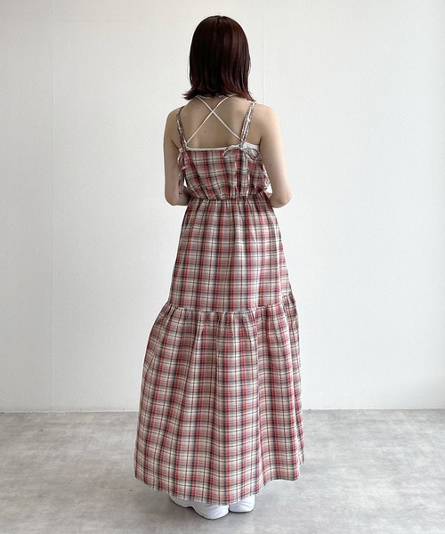 w closet(ダブルクローゼット)の「【2WAY】リボンキャミワンピース(ワンピース・レディース・ブラック/ワインレッド/レッド系その他・FREE)」の4枚目の写真