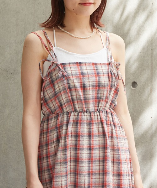 w closet(ダブルクローゼット)の「【2WAY】リボンキャミワンピース(ワンピース・レディース・ブラック/ワインレッド/レッド系その他・FREE)」の13枚目の写真