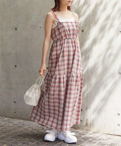 w closet(ダブルクローゼット)の「【2WAY】リボンキャミワンピース(ワンピース・レディース・ブラック/ワインレッド/レッド系その他・FREE)」の16枚目の写真