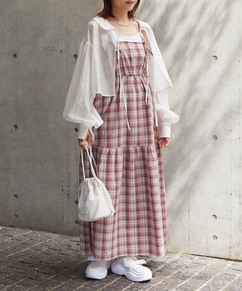 w closet(ダブルクローゼット)の「【2WAY】リボンキャミワンピース(ワンピース・レディース・ブラック/ワインレッド/レッド系その他・FREE)」の20枚目の写真