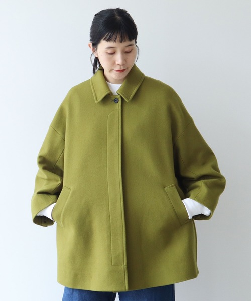 yuni(ユニ )の「ウールスーパー100 ミドルレングス ステンコート 1701CO002242(その他アウター・レディース・ブラック/カーキ/アイボリー/ライム・FREE)」の4枚目の写真