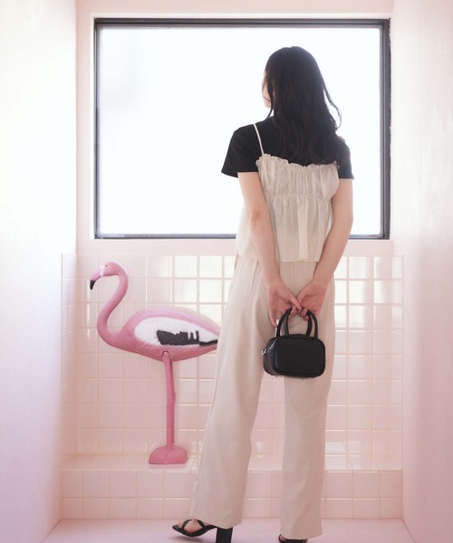 fifth(フィフス)の「麻混ストレートパンツ(その他パンツ・レディース・ブラック/アイボリー・M)」の15枚目の写真