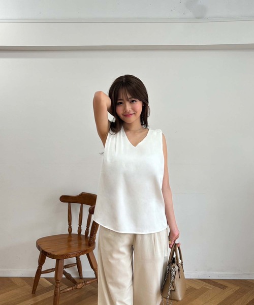 fifth(フィフス)の「麻混ストレートパンツ(その他パンツ・レディース・ブラック/アイボリー・M)」の9枚目の写真