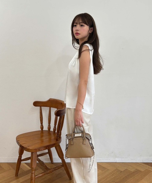 fifth(フィフス)の「麻混ストレートパンツ(その他パンツ・レディース・ブラック/アイボリー・M)」の7枚目の写真