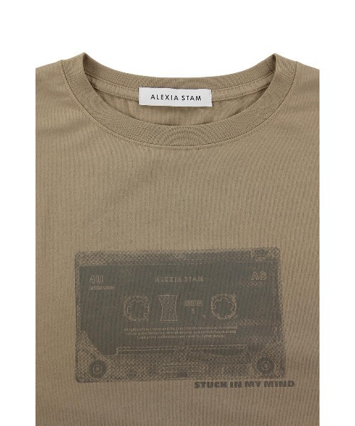 ALEXIA STAM（アリシアスタン）の「STUCK IN MY MIND Tee /STUCK IN MY MINDオーバーTee（Tシャツ/カットソー・レディース・カーキ/ホワイト・FREE）」の5枚目の写真