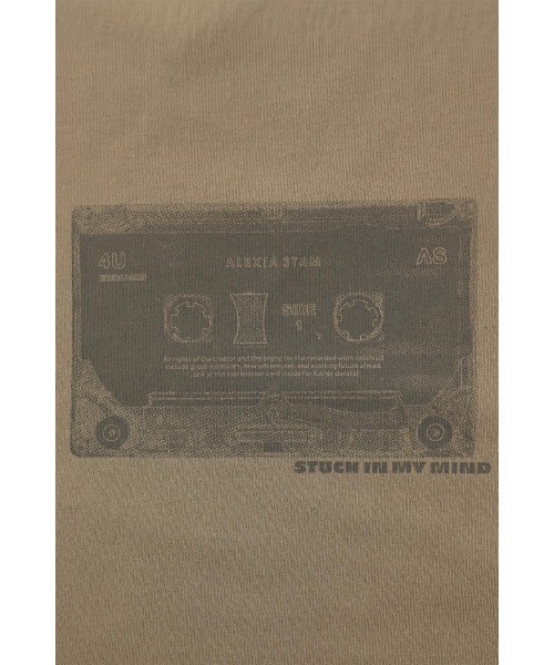 ALEXIA STAM（アリシアスタン）の「STUCK IN MY MIND Tee /STUCK IN MY MINDオーバーTee（Tシャツ/カットソー・レディース・カーキ/ホワイト・FREE）」の4枚目の写真