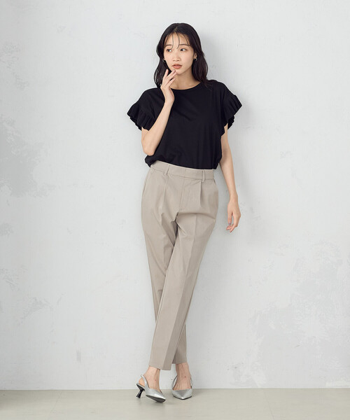 COMME CA ISM(コムサイズム)の「フリルカットソー(Tシャツ/カットソー・レディース・アイボリー/ブラック・MEDIUM/LARGE)」の5枚目の写真