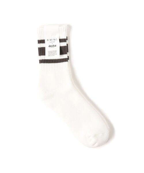 decka Quality socks（デカクオリティソックス）の「decka quality socks / 別注 ヘビーウエイト ライン ソックス（ソックス/靴下・メンズ・ブラック/サックスブルー/ブラウン/グリーン・ONE SIZE）」の2枚目の写真