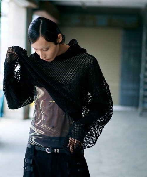 HARE（ハレ）の「【UNDERGROUND MODE】ショートメッシュパーカー(HARE)（パーカー・メンズ・ブラック/ブルー・FREE）」の8枚目の写真