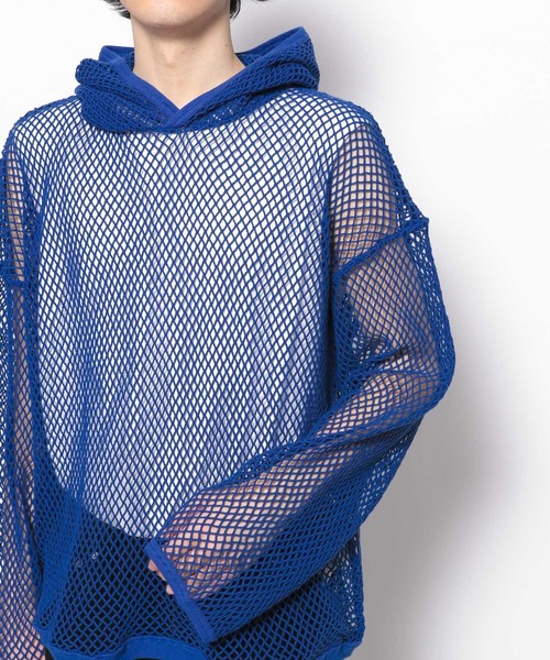 HARE（ハレ）の「【UNDERGROUND MODE】ショートメッシュパーカー(HARE)（パーカー・メンズ・ブラック/ブルー・FREE）」の20枚目の写真