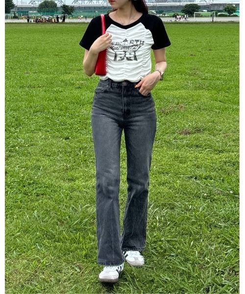 3.3 Field Trip （3.3フィールドトリップ）の「3.3 Field Trip／シャーリングプリントT（Tシャツ/カットソー・レディース・ホワイト/グレー・FREE）」の22枚目の写真