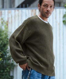 CAMBIO(JrI)mn2984-Chemical Wash Waffle Knit Pullover jbgvI[o[(jbg/Z[^[)