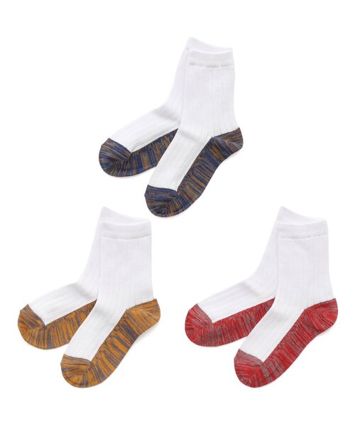 Ampersand(アンパサンド)の「ソックス3枚セット(ソックス/靴下・キッズ・キナリ/オフホワイト/ブラック・15 /18/21/24)」の2枚目の写真
