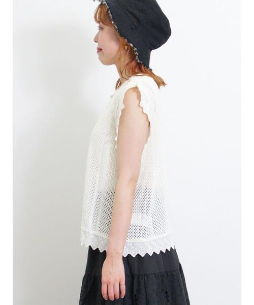 Samansa Mos2（サマンサ モスモス）の「レース付透かしニットベスト（ベスト・レディース・チャコールグレー/オフホワイト/モカ・F）」の19枚目の写真