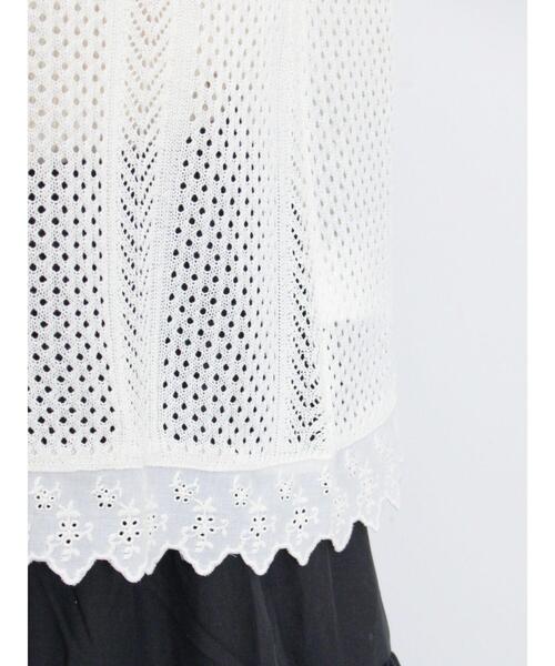 Samansa Mos2（サマンサ モスモス）の「レース付透かしニットベスト（ベスト・レディース・チャコールグレー/オフホワイト/モカ・F）」の15枚目の写真