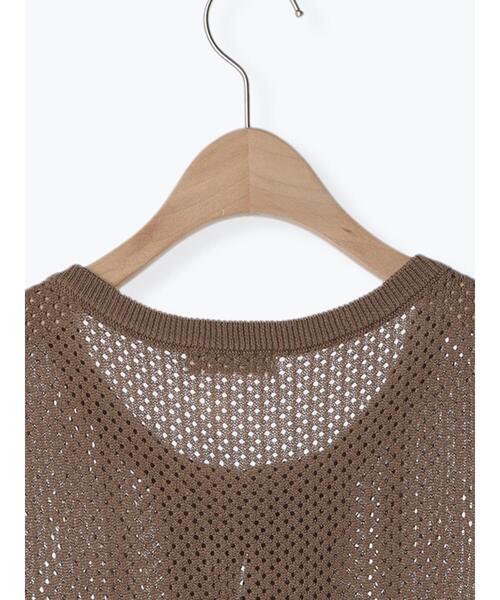 Samansa Mos2（サマンサ モスモス）の「レース付透かしニットベスト（ベスト・レディース・チャコールグレー/オフホワイト/モカ・F）」の6枚目の写真