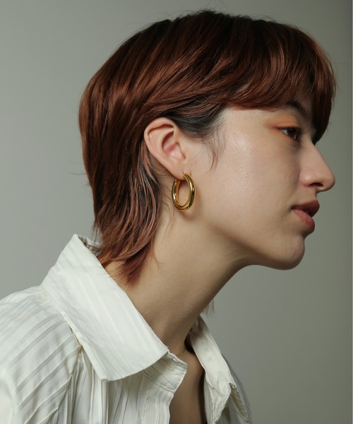 ORLEAN（オルレアン）の「【ORLEAN】メタルフープピアス 30mm（ピアス（両耳用）・レディース・シルバー/ゴールド・フリー）」の10枚目の写真